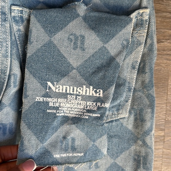 NEW NANUSHKA Zoey logo-print high-rise kick-flare jeans - Picture 5 of 15
